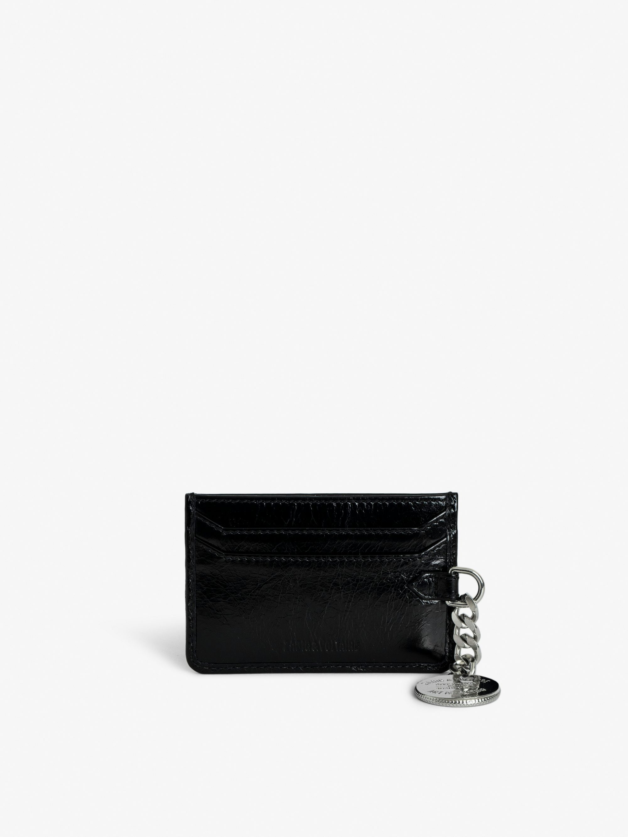 Sunny Pass Vintage Patent Card Holder - Vintage patent leather card holder with medallion charm and wing signatures.